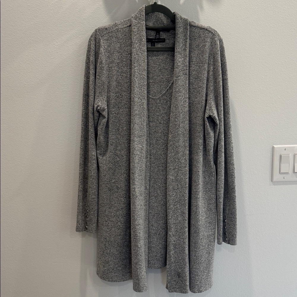 White House Black Market Heather Gray Cardigan and Tank Set